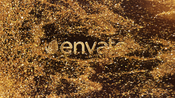 Gold Luxury Elegant Shine Blow Particles Logo