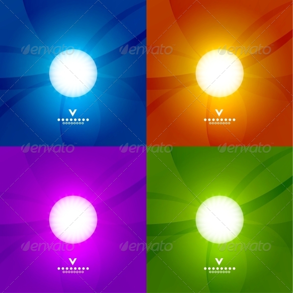 Set of Colourful Shiny Design Templates - Backgrounds Business