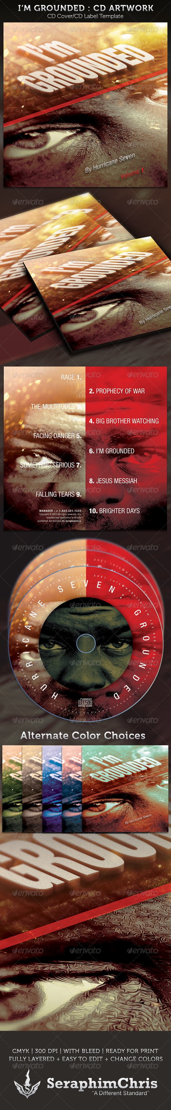 I'm Grounded Cover Artwork Template - CD & DVD Artwork Print Templates