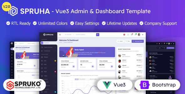 Spruha – Vue Admin Template