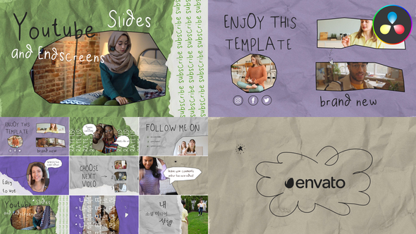 Social Media Slides and Endscreens for DaVinci Resolve