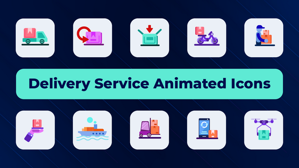 Delivery Service Animated Icons Elements template preview
