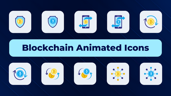 Blockchain Animated Icons Elements template preview