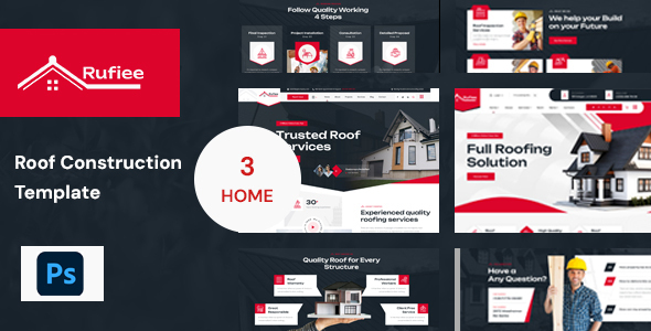 Rufiee - Roofing Services psd Template by WebBmasda | ThemeForest