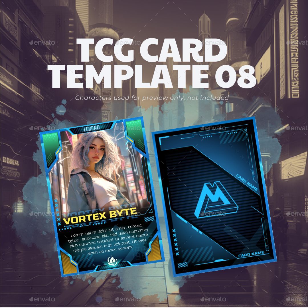 TCG Card Template 08 Cyberpunk, Game Assets GraphicRiver