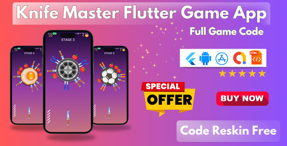 Knife Master Flutter Mobile Game App With Full Source Code