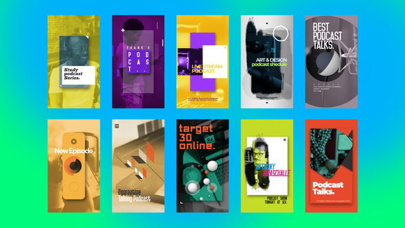 Podcast Instagram Stories broadcast-packages template preview