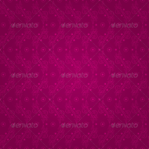 Floral vintage seamless pattern on pink background - Backgrounds Decorative