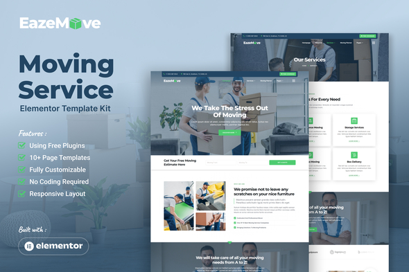 EazeMove - Moving Service Elementor Template Kit