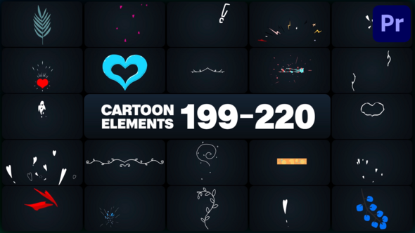 Cartoon Elements for Premiere Pro Premiere Pro template preview