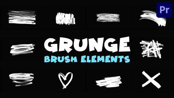 Grunge Brush Elements | Premiere Pro MOGRT Premiere Pro template preview