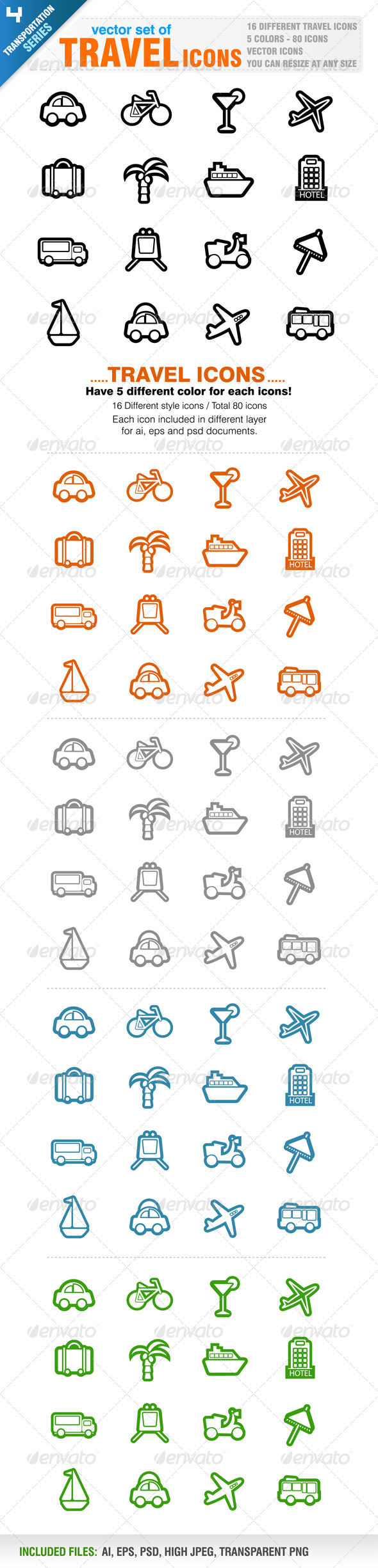 80 Travel icons - Travel Conceptual