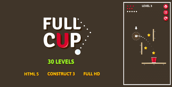 Full Cup - HTML5 Game (Construct3)