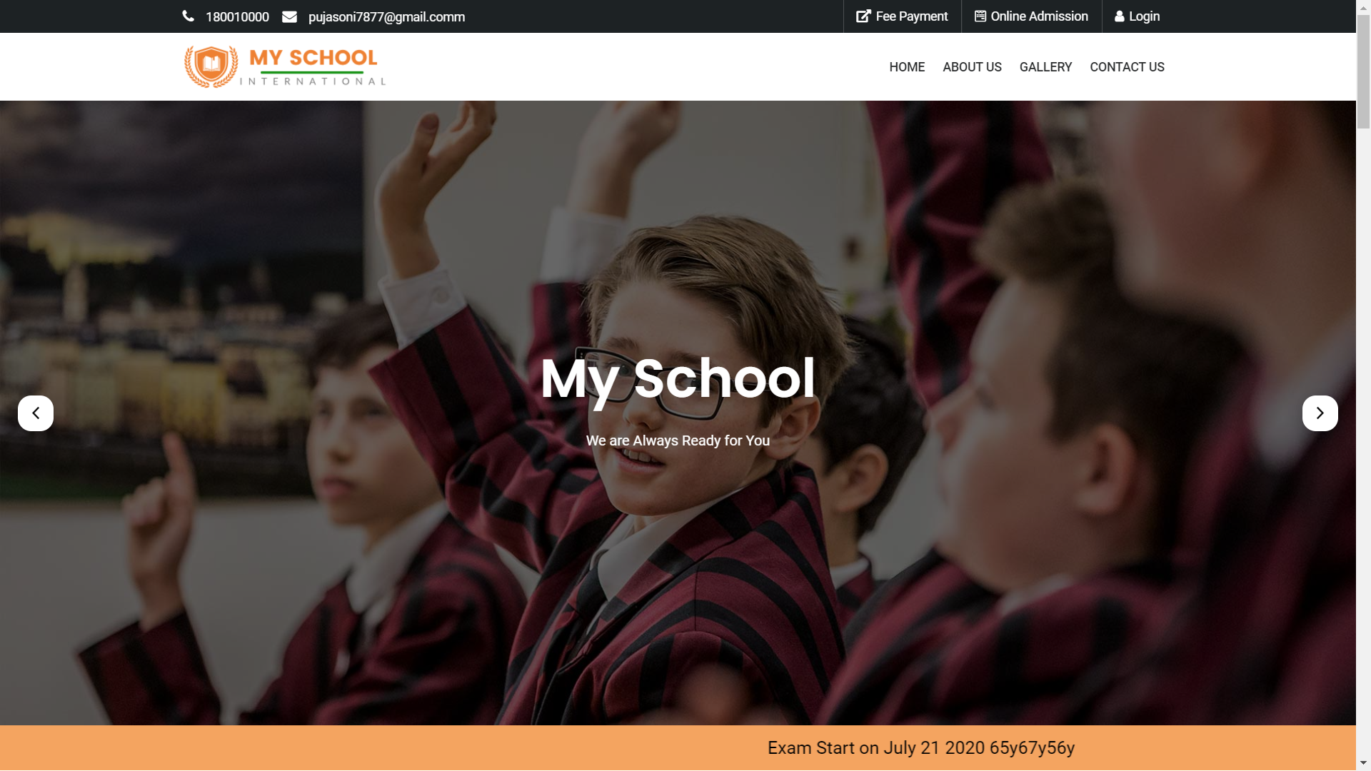 Complete School Website with Online Admission and Admin Panel by gurujigyan