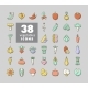 Vegetables Outline Isolated Vector Icons Set