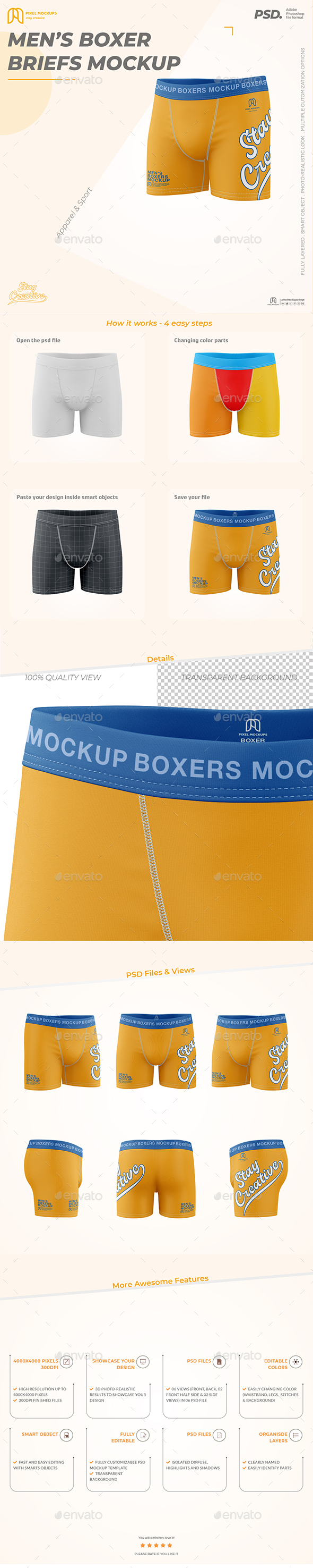 Men's Boxer Briefs Mockup (2661780)