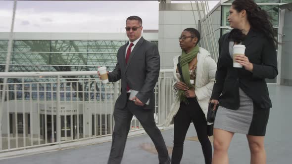 Business people walking at airport