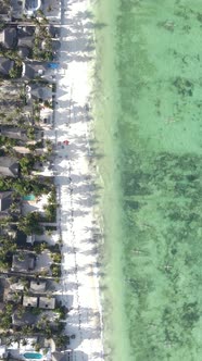 Vertical Video of the Ocean Near the Coast of Zanzibar Tanzania alt