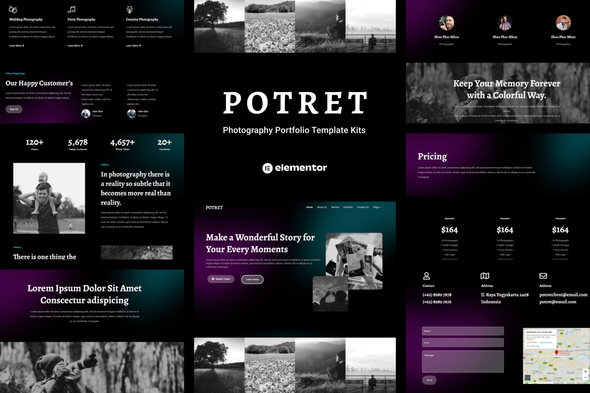 Potret - Photography Portfolio Elementor Template Kit