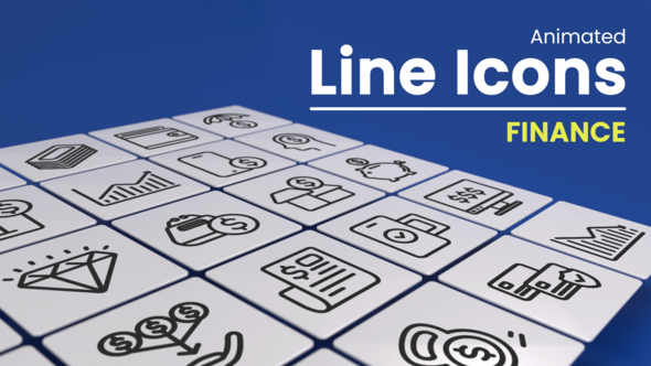 50 Animated Finance Line Icons