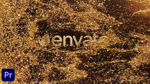 Gold Luxury Elegant Shine Blow Particles Logo Text