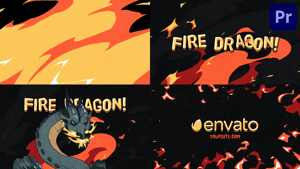 Fire Dragon Logo | Premiere Pro MOGRT