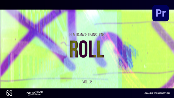 Film Damage Roll Transitions Vol. 03 for Premiere Pro
