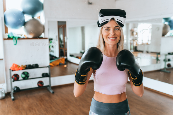 Boxing gloves and store headset