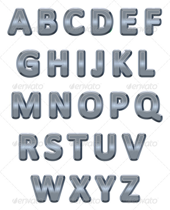 Metallic Alphabet - Decorative Symbols Decorative
