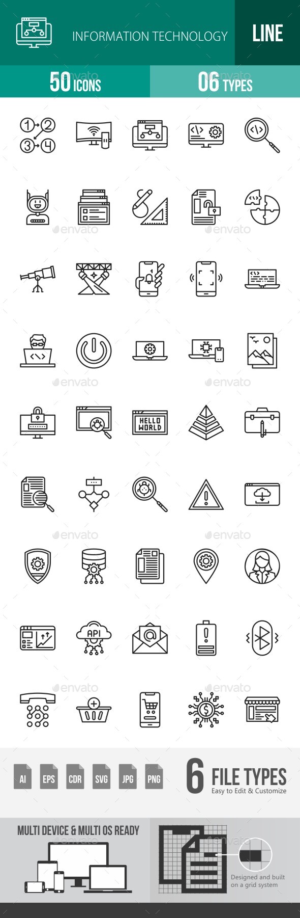 Information Technology Line Icons