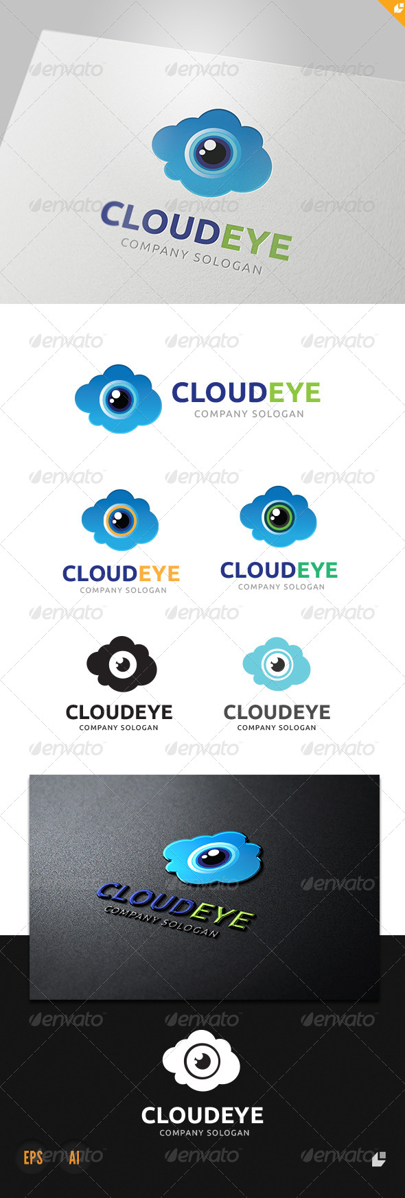 Cloud Eye Logo - Nature Logo Templates