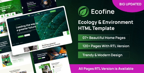 Ecofine - Ecology & Environment HTML Template