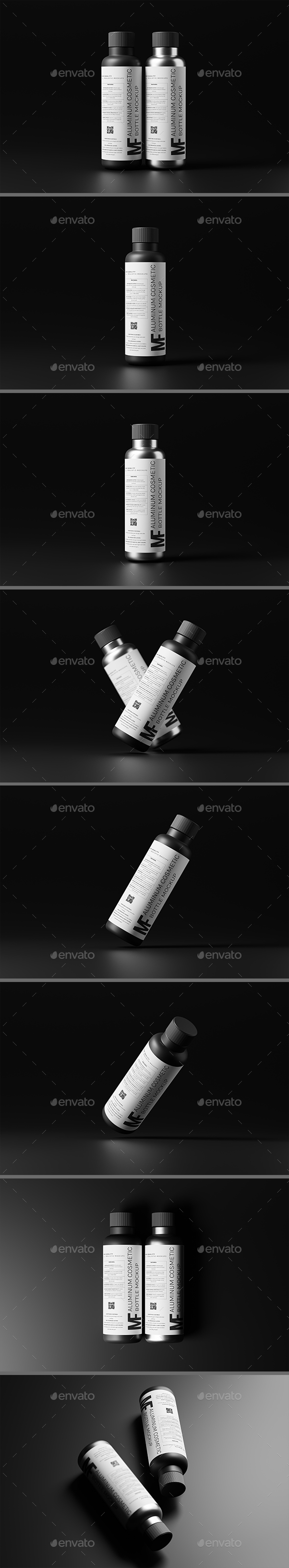 Aluminum Cosmetic Bottle Duo Mockup