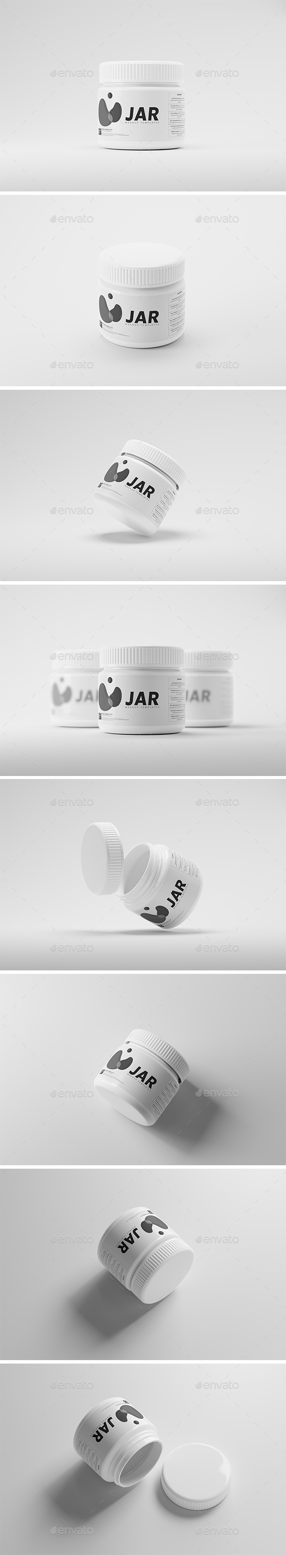 White Plastic Cosmetic Jar Mockups