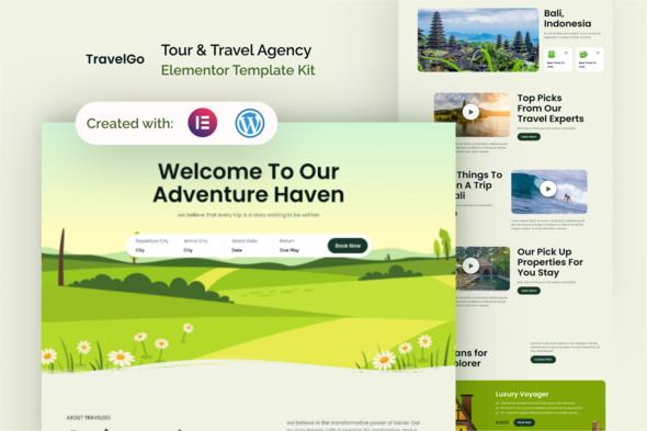 TravelGo - Tour & Travel Agency Elementor Template Kit