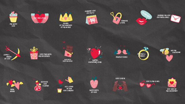 Romantic Valentine's Day Low Thirds Elements template preview