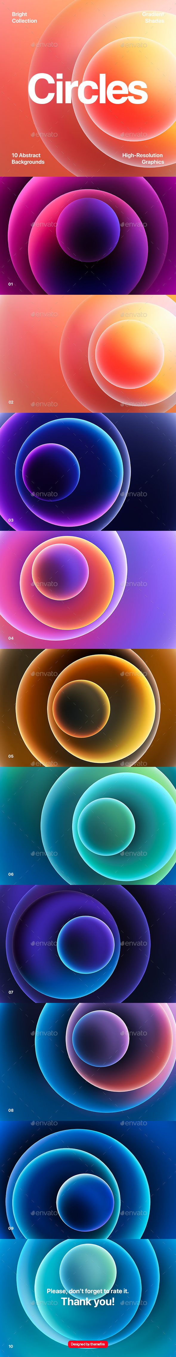 Gradient Circles 3D Backgrounds