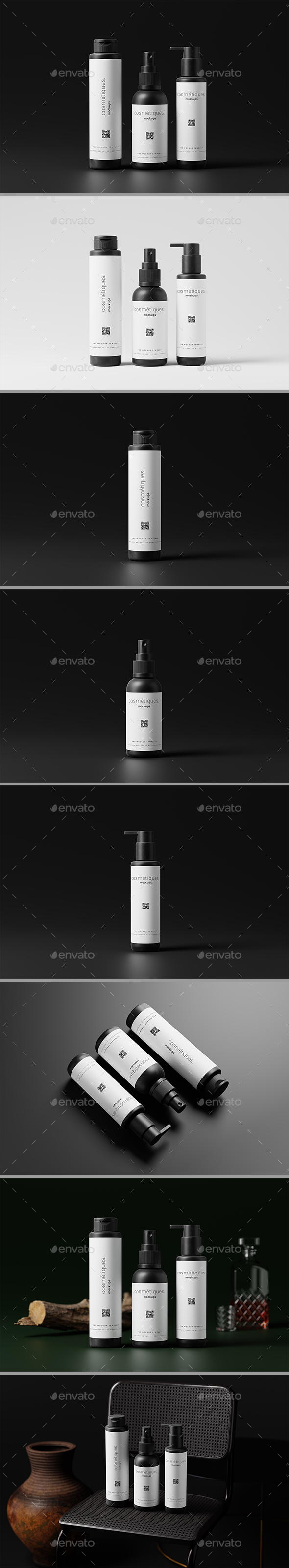 Minimal Design Cosmetic Bottle Mockup Set