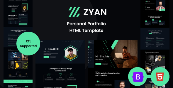 Zyan - Personal Portfolio HTML Template + RTL