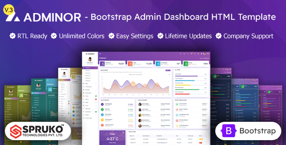 Adminor - Bootstrap Admin Dashboard HTML Template