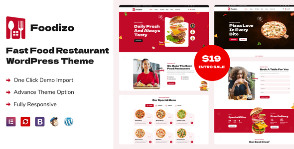 Foodizo – Fast Food Restaurant WordPress Theme