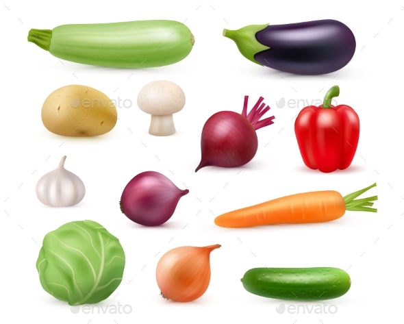 Vegetables Ripe Realistic Veggies for Dieting