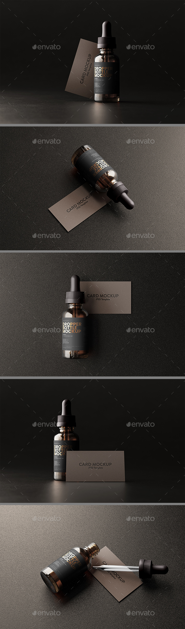 [DOWNLOAD]Dropper Bottle with Business Card Mockup