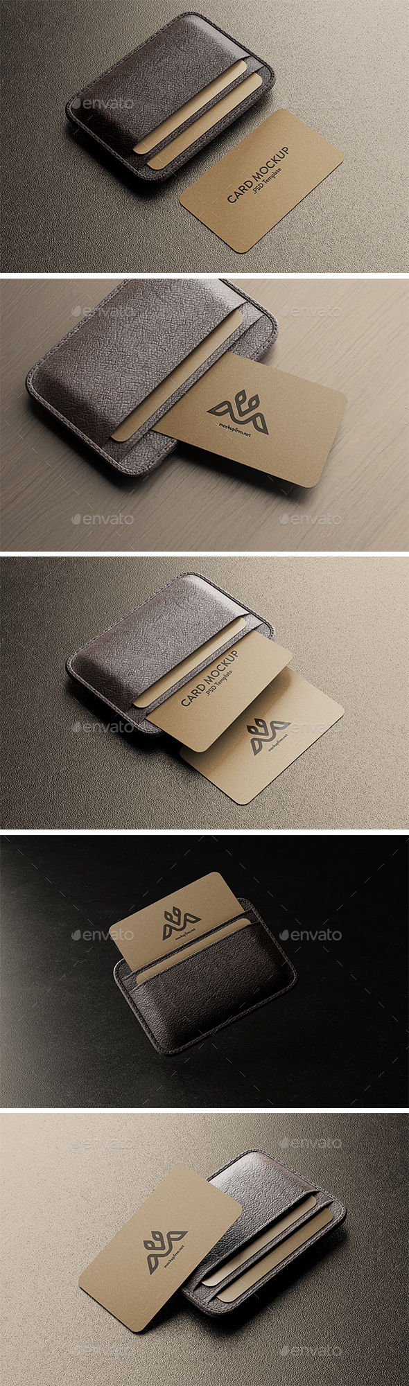 [DOWNLOAD]Business Cards with Leather Holder Mockup