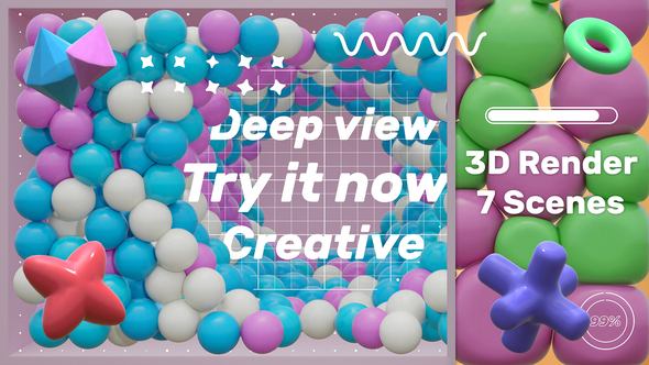 3D Shapes Typography Premiere Pro template preview