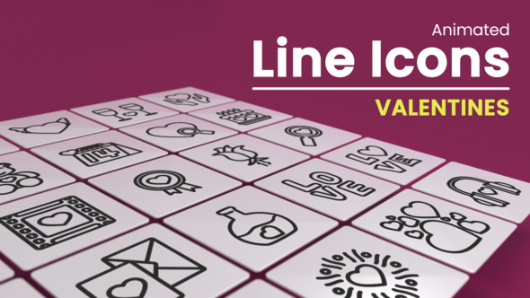 50 Animated Valentines Line Icons