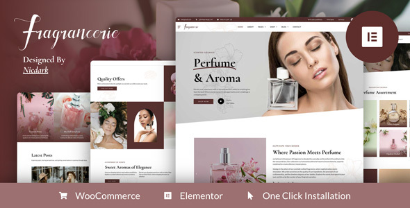 Fragrancerie Perfume Cosmetic Shop Elementor Pro Template Kit