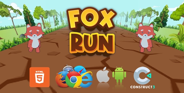 Fox Run - Infinity Run - 3D Game - HTML5 - Construct 3 (C3p)