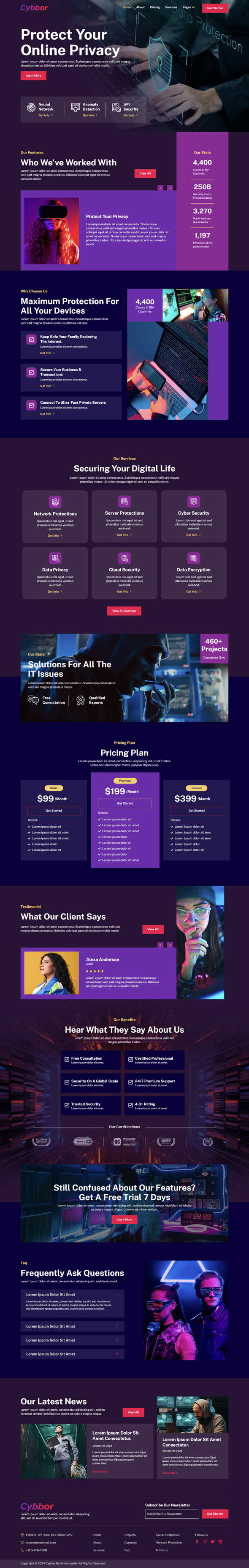 Cybbor – Cyber Security Services Elementor Template Kit by Evonicmedia