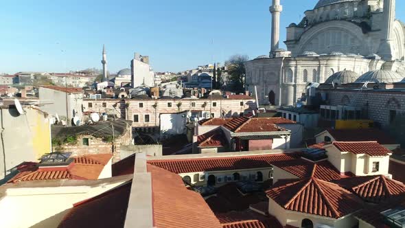 Grand Bazaar Roofs And Mosque Istanbul Aerial View